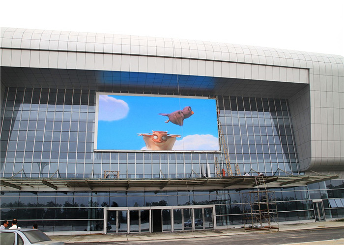 Waterproof IP65 P10 Outdoor LED Screen On Building Wall Facade 1R1G1B SMD3535