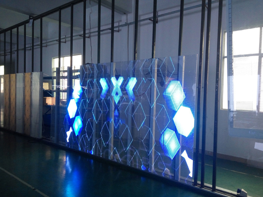 P3.9-7.8 AVOE transparent window display Special Emitting Angle 5000cd/sqm for shop window