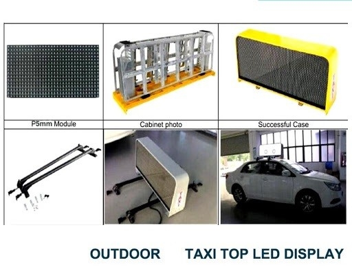 100W P4 SMD1921 Taxi Top LED Display 5000nit 1000*360mm